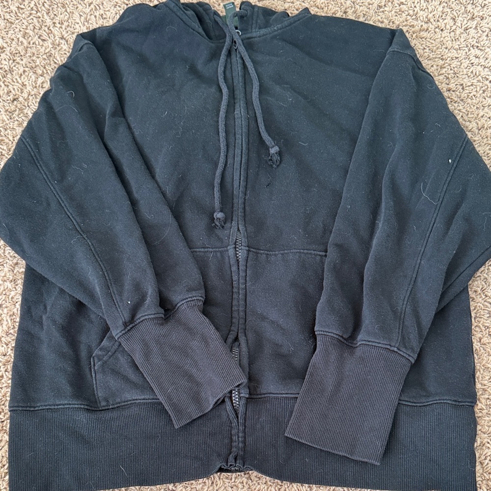 wild fable Black Full-Zip Hoodie Sweatshirt